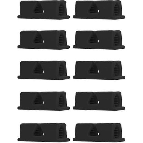 Packung mit 10 Silikon-Stifthaltern, selbstklebender Stifthalter fürs Büro, einzelner Gummistifthalter mit Stiftclip, ideal fürs Klassenzimmer (schwarz). (1/5)