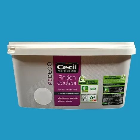 CECIL PE DECO Finition Couleur Bleu piscine Satin 2,5 L (1/2)