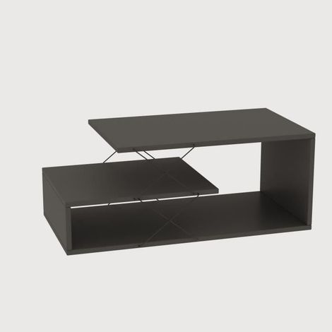 Table basse en bois "Cayenne" 100 x 50 x 40 cm - Anthracite (1/4)