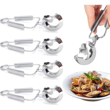 Sollbry Stück Schneckenzangen aus Edelstahl, Gabeln, Schneckenklammern, Küchen-Lebensmittelzange, Servierzange, Mini-Küchenzange, einfache Reinigung, für Zuhause, Restaurant, Hotel, langlebig (1/5)