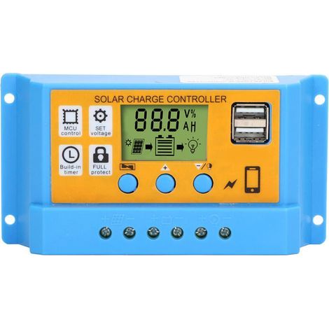 Régulateur Solaire 30A avec Affichage Numérique - Contrôleur de Charge Intelligent pour Panneaux Solaires 12V/24V jusqu'à 780W (1/5)