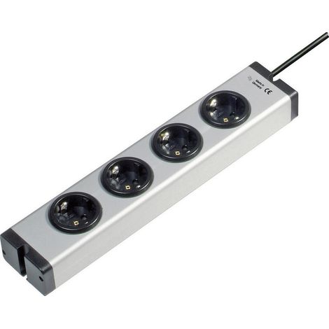 Ehmann 0600x00042031 Steckdosenleiste 4fach Aluminium Schutzkontakt 1 St.