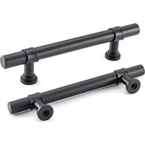 Poignées de meuble salle de bain noir 128 mm – Lot de 2 en métal résistant, finition élégante et installation facile (1/5)