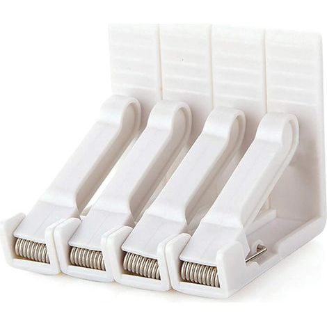 Set of 4 White Tablecloth Clips with Adjustable High-Tension Clamp, for Table Thickness Approx. 4.5cm, Table Clips for Garden, Picnic, Party, Kitchen, and Restaurant (1/5)