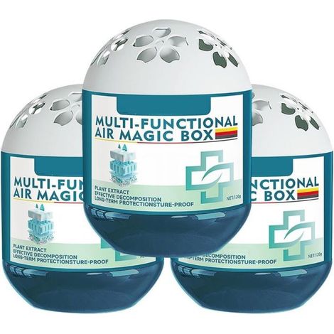 3PCS Boîte magique de dépoussiérage de purification d'air intérieur,parfum de nettoyant Air Magic Box,pour purifier l'air en continu