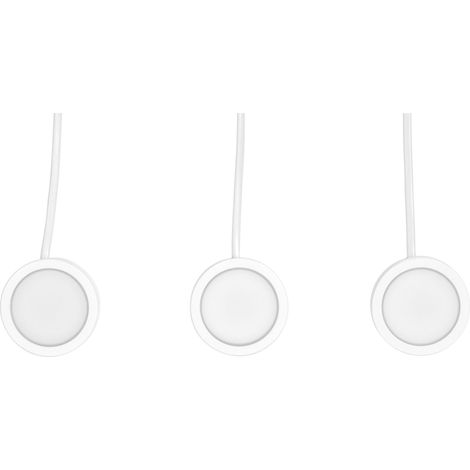 OSRAM luminaire spot sous meuble rond 65mm 3 x 3W, 830 blanc chaud, projecteur LED blanc en aluminium, protection IP20, pour cuisines et pièces à vivre (1/4)