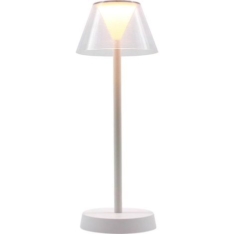 Lampada da tavolo senza fili - LUMISKY - BEVERLY WHITE - H34 cm - LED bianco caldo (1/5)