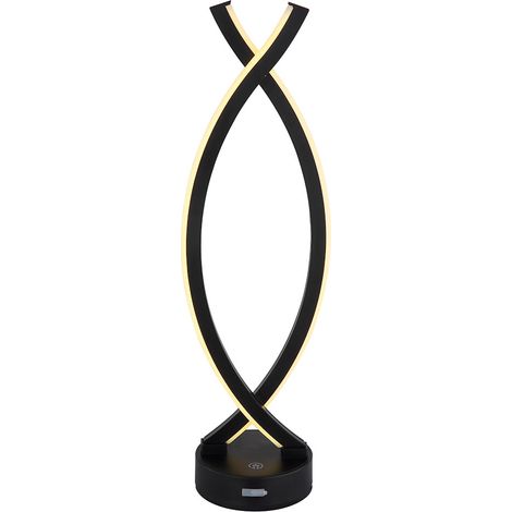 Lampada da tavolo LED touch dimmer lampada da tavolo ricaricabile lampada da soggiorno nero opale, 1W 25Lm bianco caldo, LxLxH 12,5x10x41 cm