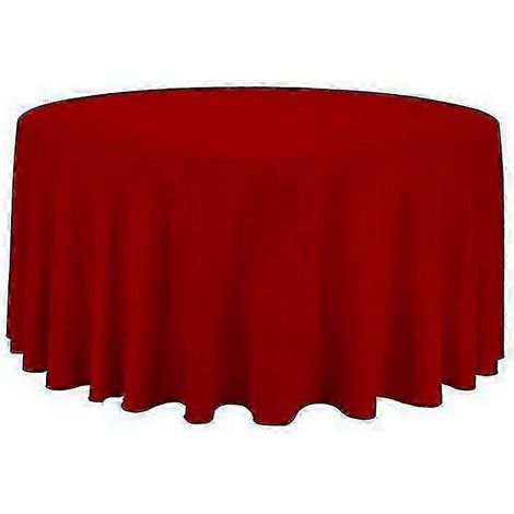 Nappe ronde en polyester pour réception de mariage disponible en blanc noir rouge bleu et or - Diamètre 220 cm - Rouge (1/5)