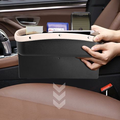 Ablagefach im Auto, Staufach in der Mittelkonsole, Karten- und Schlüsselhalter (beige) (1/5)