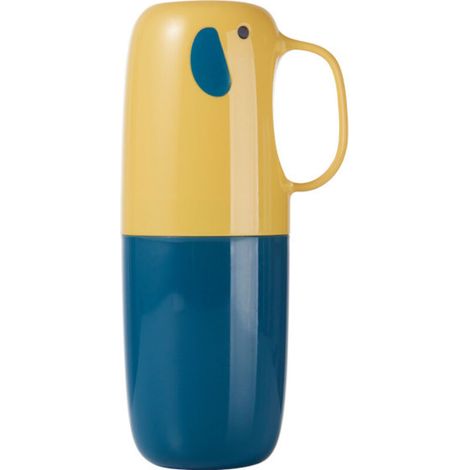 Tasse de bain de bouche de voyage, tasse de brosse à dents, boîte de rangement de brosse à dents anti-poussière Portable domestique（jaune）