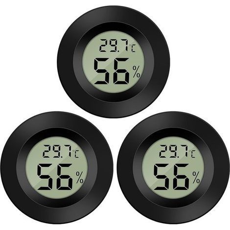Longziming - Mini hygromètre-thermomètre numérique - Pièces intérieures - Mesure continue - Lot de 3 - Idéal pour cave à vin et chambre de bébé (1/5)