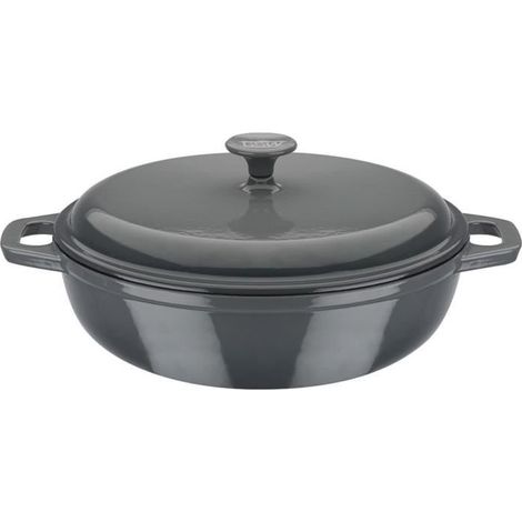 Cocotte fonte massive - GSW - GREY SHADOW - 30 cm - Ronde - Induction - Gris (1/5)