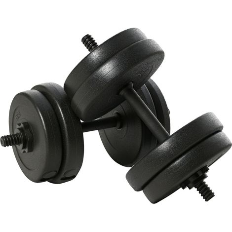20 kg Hantelset (4 x 2,5 kg, 4 x 2 kg) mit 8 Scheiben à 2 kg, 2,5 kg, Ø 25 mm, für das Heimtraining (1/5)