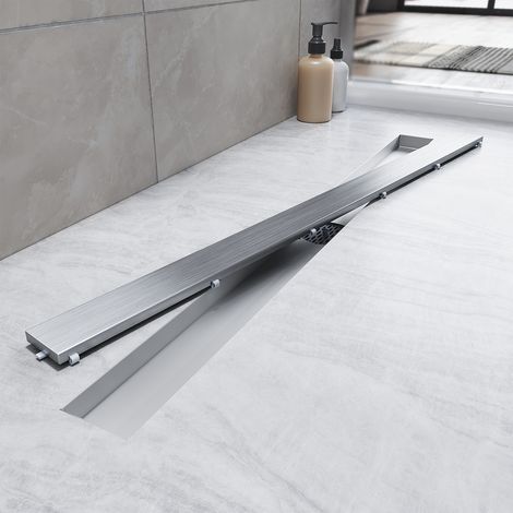 SONNI Duschrinne 80 cm Edelstahl Duschablauf Extra Flach 2 in 1 Badezimmer Bodenablauf Abfluss Befliesbar (1/5)