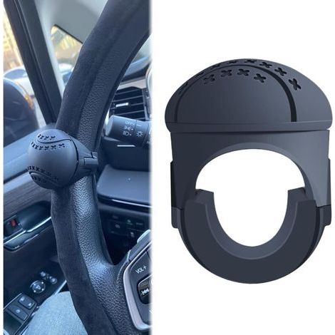 Pomello universale per volante per auto, camion, trattori, tosaerba, carrelli elevatori (nero) (1/5)
