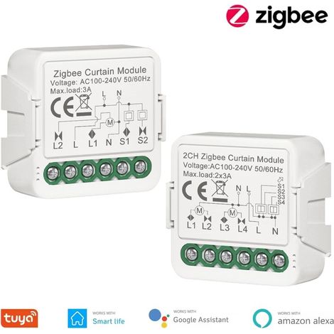 Tuya Modulo per Tende Motorizzate Smart Zigbee 2 Canali