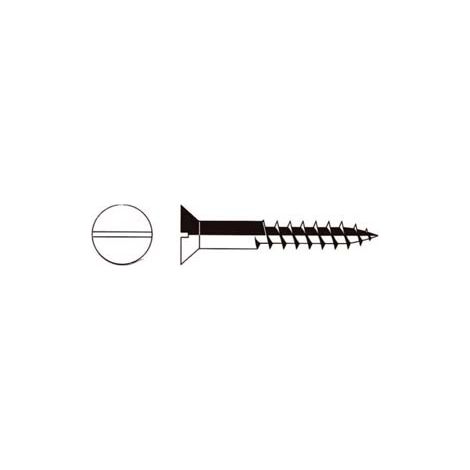 VITI PER LEGNO TESTA SVASATA PIANA- - ø mm.6x60 ferro ottonato - 200 pezzi MUSTAD