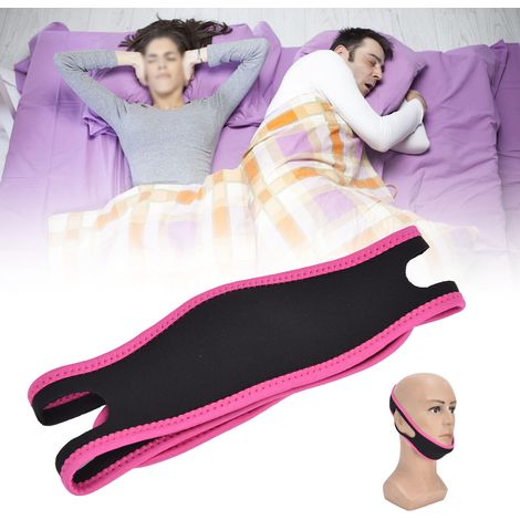 [Anti-Schnarch-Kinnband] Atmungsaktives und verstellbares Kinnstützband aus Nylon für Damen und Herren – Rot und Schwarz – 7,6 cm Kinnstützbreite – 1 Anti-Schnarch-Band (1/5)