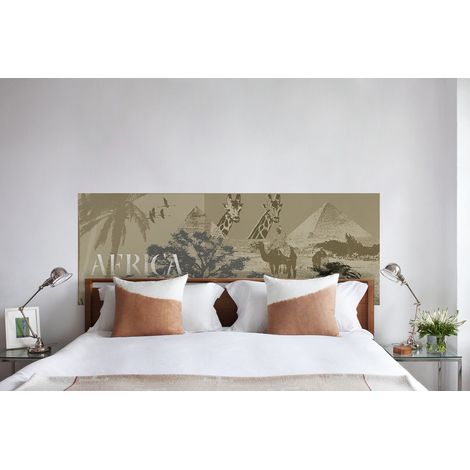 Sticker mural Afrique 160x60cm - Déco tête de lit stylisée pour décorer votre chambre - Dessin mural pour une décoration unique. (1/4)