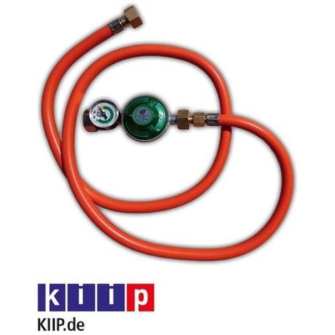 Gasschlauch- Gasdruckregler-Satz 30mbar mit Manometer (1/4)