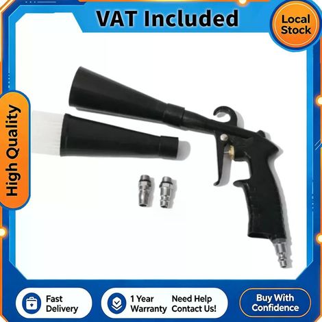 Pistolet de lavage à air comprimé forte pression pour l'intérieur de voiture 2 embouts avec double séparation des tubes (1/5)