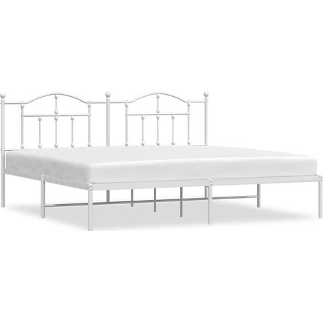 Maison Exclusive - Giroletto con Testiera Metallo Bianco 200x200 cm