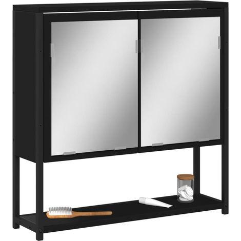 Bad-Spiegelschrank Schwarz 60x16x60 cm Holzwerkstoff