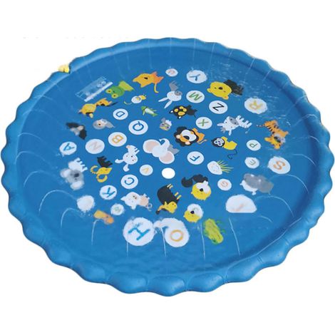 Tapis de jeux d'eau extérieur en PVC pliable, portable, non toxique et inodore, gonflable, avec motifs alphabet, idéal pour les tout-petits (1/5)