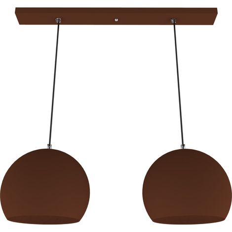 LUMICOM  JOE BINARIO Sospensione, 2x E27, max 42W, metallo, marrone corten, D.25cm (1/3)