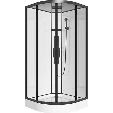 Box doccia idromassaggio a quarto di cerchio L90 x l90 x H215 cm - SOLENA (1/5)