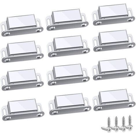 Loquet Magnetique, 12 Pièces Aimants loqueteaux magnétiques Placard Aimant Puissant Robuste Jusqu'à 6kg, Pour Tiroirs Porte de Douche Aimanté Armoire Placard, Cabinet, Meubles (45mm-12pc) (1/5)