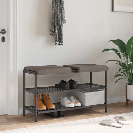 vidaXL Cuscino per panchina 2 pz Similpelle Grigio Profondità 35 cm (1/5)