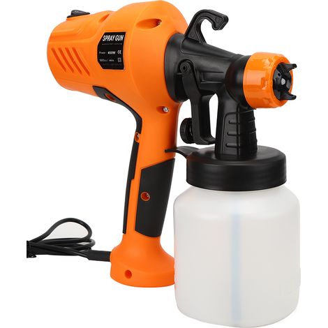 Pistolet à peinture électrique haute pression, pulvérisateur d'alcool, ergonomique, orange (1/5)