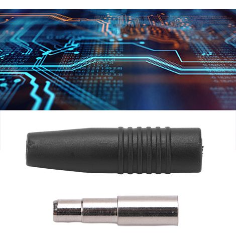 22.041 4 mm Bananenstecker (weiblich), reines vernickeltes Kupfer, Metall mit Ummantelung, Stecker, runder Stecker, schwarz. (1/5)