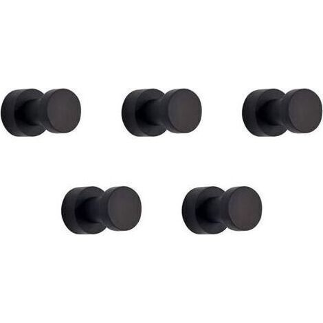 Wandhaken, Handtuchhaken für Badezimmer, Küche, Tür, Kleiderschrank & Abstellraum, 5er-Pack (schwarz) (1/4)