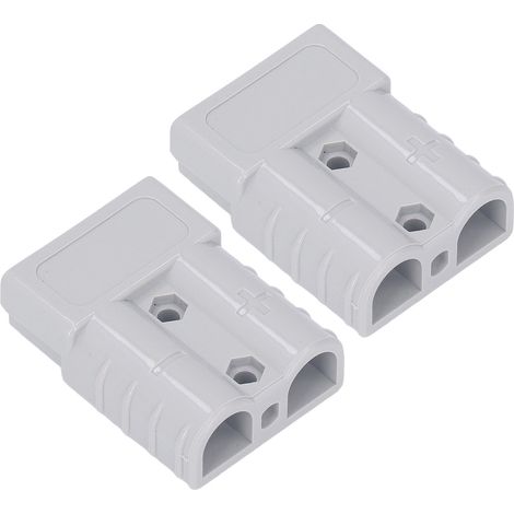 Kit de 2 connecteurs rapides pour batterie, boîtier en polycarbonate, bornes en cuivre argenté, fiche de connexion/déconnexion rapide 50 A 600 V (1/5)