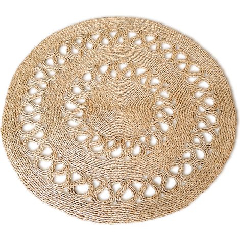 Runder Jute-Teppich - Boho Bali - 120 CM - Ilya Naturfarben