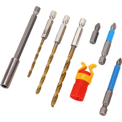 Nouvel ensemble d'accessoires pour outils électriques : porte-vis, foret hélicoïdal, embout de tournevis Phillips antidérapant. (1/5)