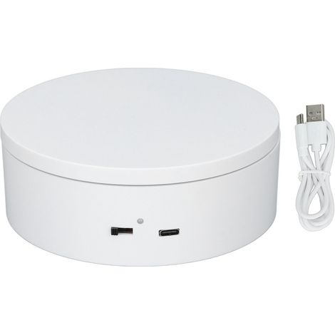 Plateau tournant électrique automatique 360°, charge 3kg, diamètre 13cm, rotation silencieuse, présentoir rotatif pour boutique (1/5)