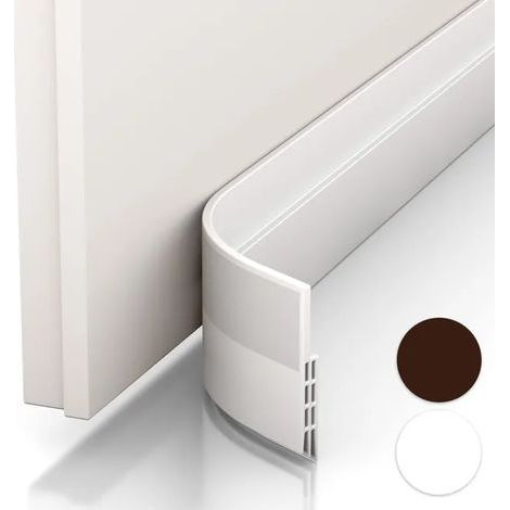 Bas de Porte Isolant Adhésif en Mousse Souple - Coupe Courants d'Air et Bruits - Installation Facile - Couleurs Blanc et Marron (1/5)