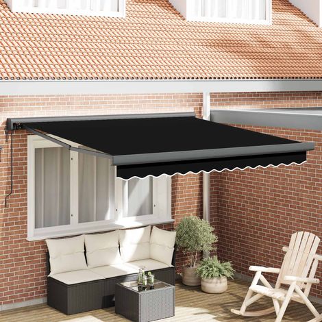 Toldo retráctil Negro 300 x 250 x 165 cm Tela y Metal