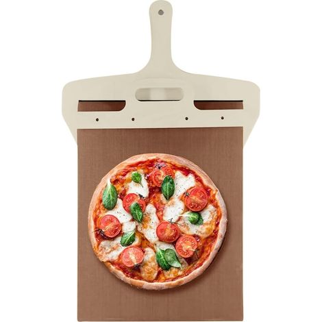 1 Pelle à pizza, poignée coulissante, bois et plastique, 52,5 cm, cuisine domestique (1/5)