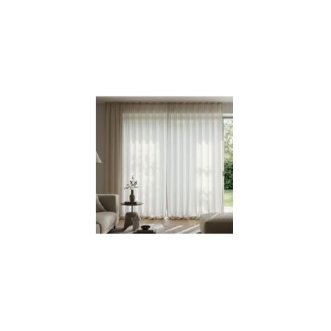 JSSEVN-Rideau voilage étamine effet lin 140x200 cm – Ruban fronceur pour vagues régulières – 100% polyester – Style moderne et épuré (1/4)