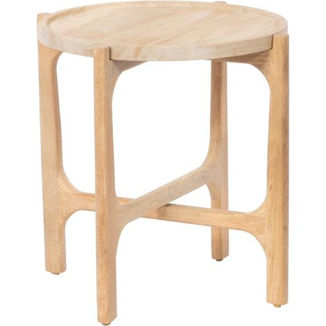 Amadeus - Bout de canapé rond en bois Salomon 50 cm (1/2)