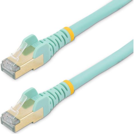 StarTech.com Cable de 1,5m de Red Ethernet Cat6a Aqua sin Enganches con Alambre de Cobre (1/4)