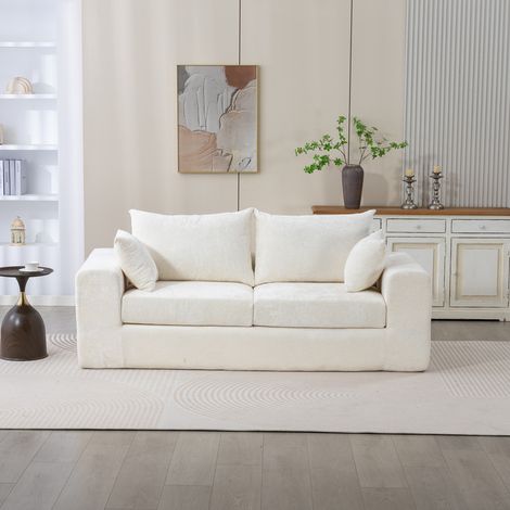 2-Sitzer Wohnzimmer Sofa aus Chenille mit Federpolsterung (1/5)