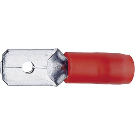 Cosse à languette mâle 4.8 x 0.8 mm Klauke 8203B 180 ° partiellement isolé rouge 1 pc(s) D20922