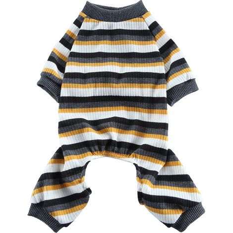 Pyjama Pour Chien - Chemise Rayée Col Montant - Vêtement Doux Quatre Pattes - Hiver Été Intérieur - 1 Pièce (1/5)