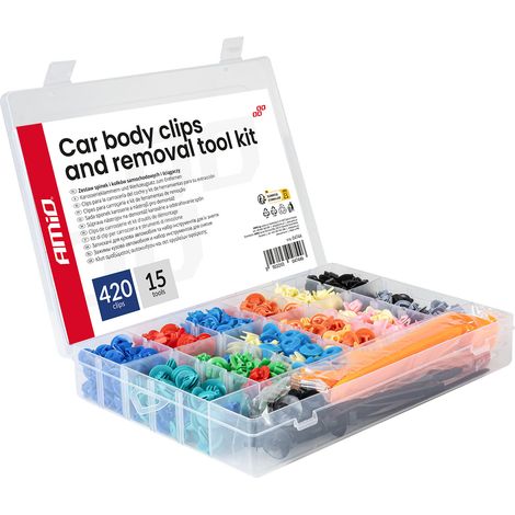 Set mit Kfz-Clips, Stiften und Abziehern, 420+15 Teile, amio-04744 (1/5)